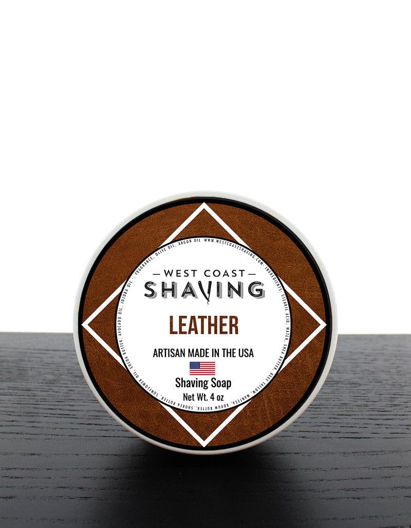 West Coast Shaving Shaving Soap, Leather, 4 oz Beauty and Personal Care West Coast Shaving
