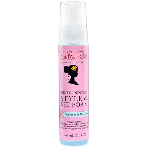 Camille Rose Style & Set Foam, Mint Condition - Sea Moss & Aloe Vera Hair Styling Mousse, Curl Defining, Volumizing + Frizz Control, 8 Oz Beauty & Personal Care Camille Rose