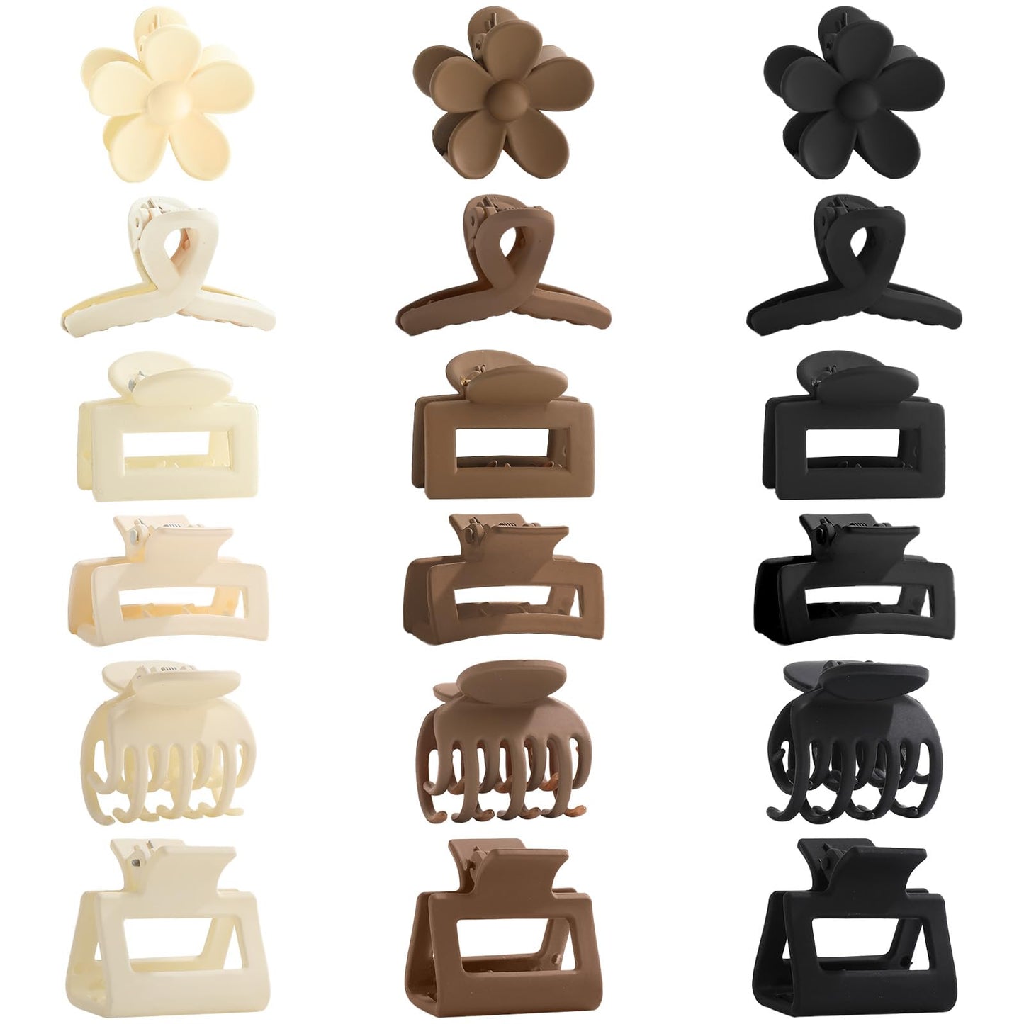 Drnytunk 18Pcs Medium Hair Clips for Women Girls - Matte Love, Triangle, Ribbon and Semicircle Styles for Thin/Thick Hair, Cute Nonslip Accessories Beauty and Personal Care Drnytunk Default Title