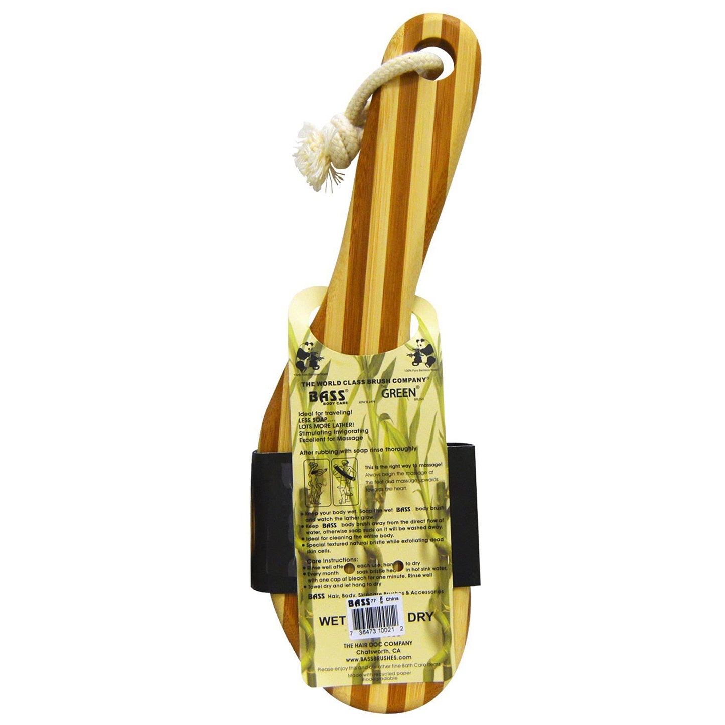 Bass Brushes Short Handle Wild Boar Brush, 1 EA Beauty and Personal Care Bass
