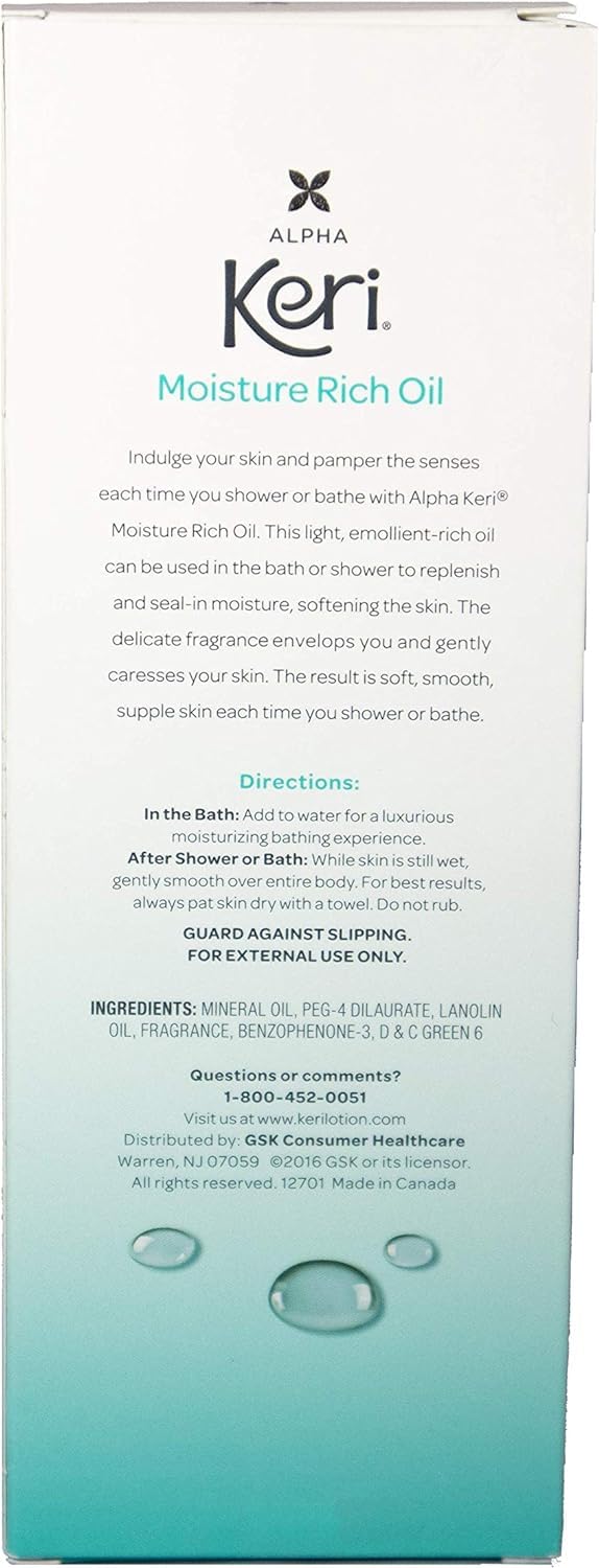 Keri Moisture Rich Shower Bath Oil, Clear, 8 Ounce (Pack of 2) Beauty and Personal Care Keri