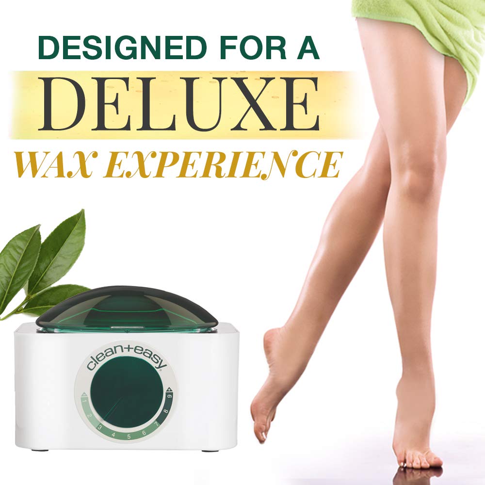 Clean + Easy Deluxe Wax Warmer - Thermostatically Controlled Hair Removal Wax Heater for Salon & Home Use, with No-Mess Scraper Bar, 120V Beauty and Personal Care Clean + Easy
