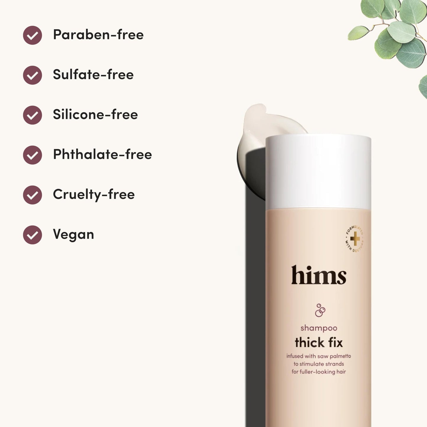 hims Thick Fix Shampoo & Conditioner Set - Saw Palmetto for Healthy Hair Growth & Thickening - Scalp Cleansing - Vegan, Sulfate-Free & Cruelty-Free Beauty & Personal Care HIMS & HERS