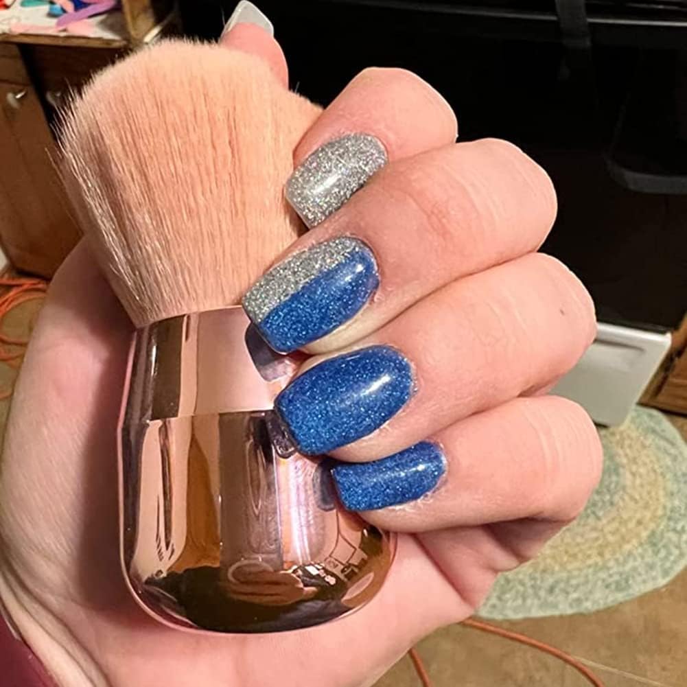 RUNGANG Nail Dust Brush for Acrylic and Dip Powder - Soft Kabuki Nail Cleaner Brush for Manicure, Makeup, Nail Art - Pink Handle Beauty & Personal Care rungang