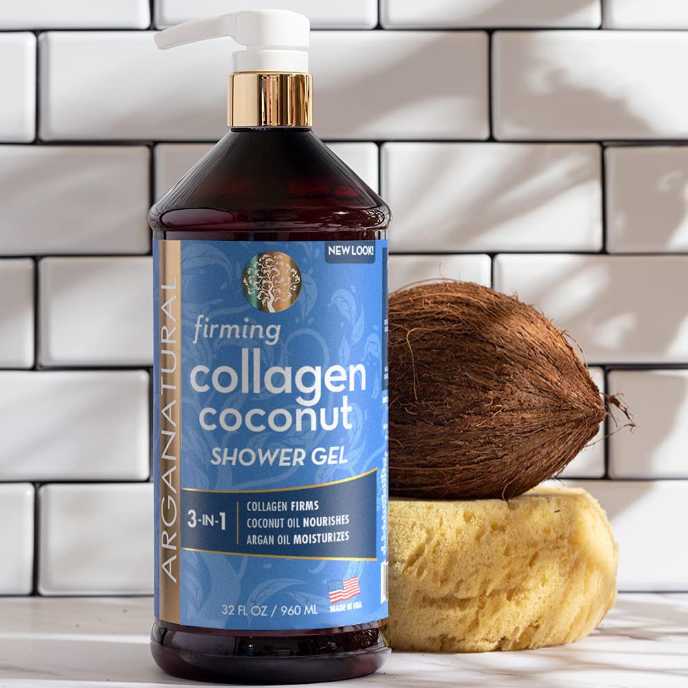 Arganatural Firming Collagen Coconut Shower Gel, Moisturizing Body Wash with Argan Oil (32 Ounces/960 Milliliters) Beauty & Personal Care Arganatural
