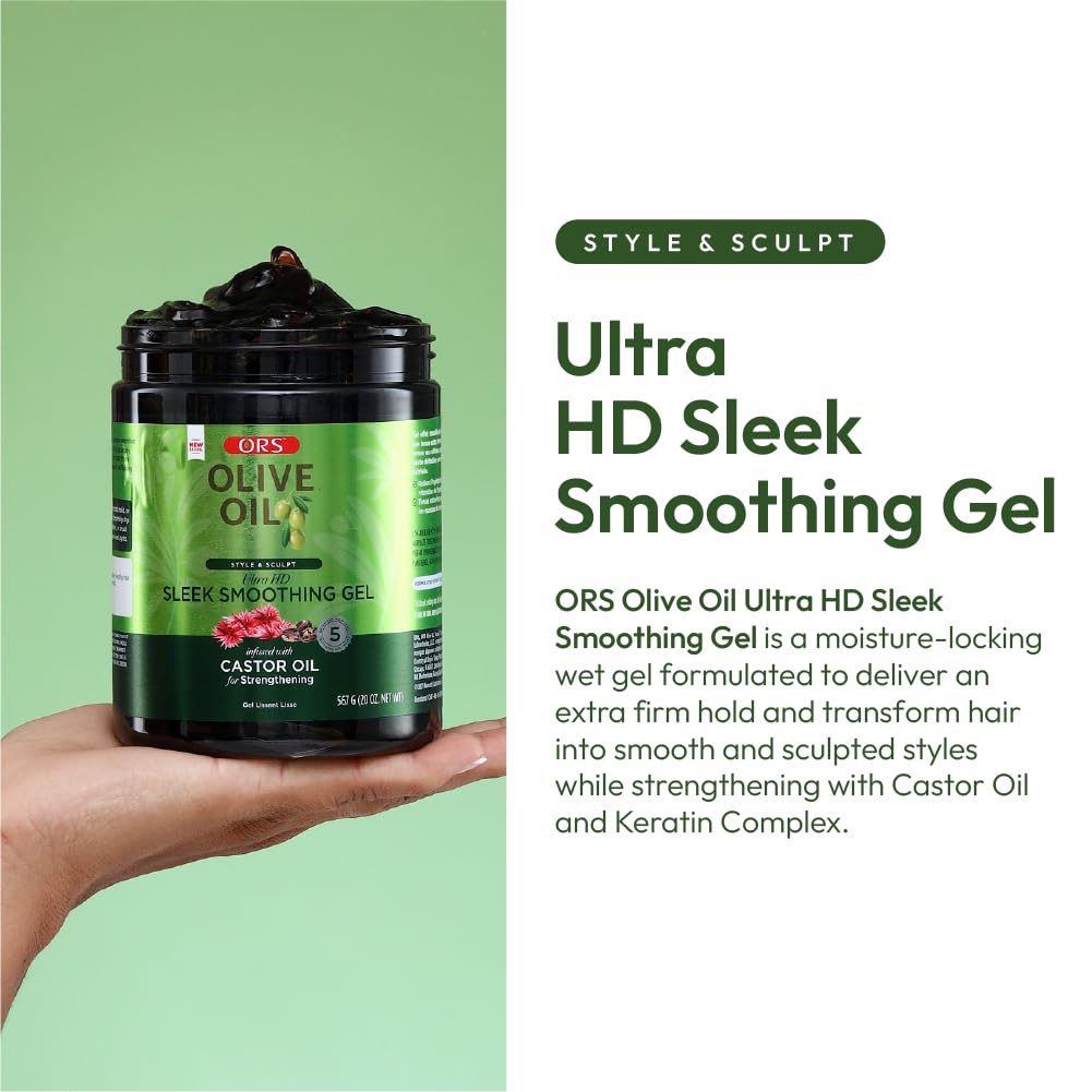 ORS Olive Oil Style & Sculpt Ultra HD Sleek Smoothing Gel with Castor Oil 20 Ounces Beauty & Personal Care ORS