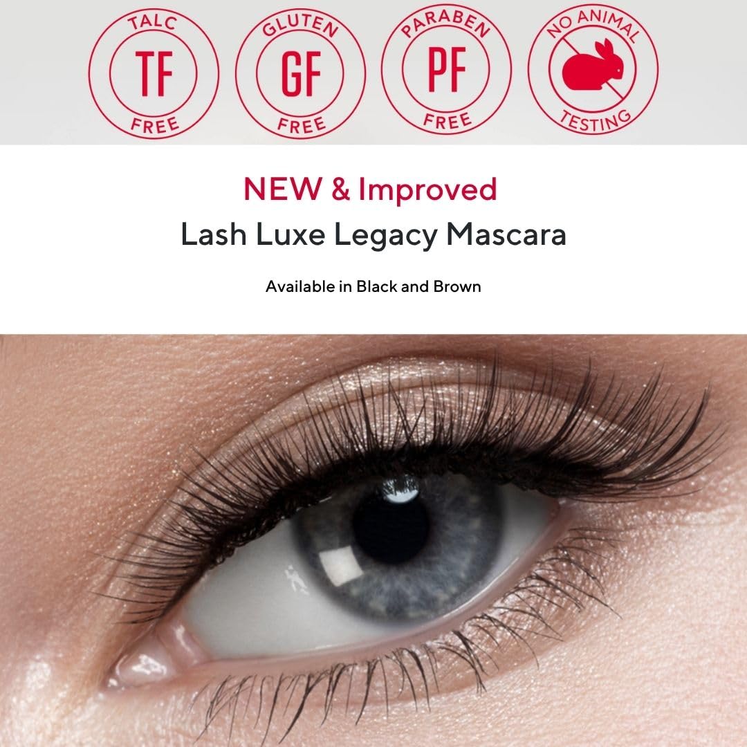 Mirabella Lash Luxe Legacy Mascara, Black, Lengthening & Volumizing Buildable Mascara, Clump-Resistant Formula, 8 mL / 0.27 fl oz