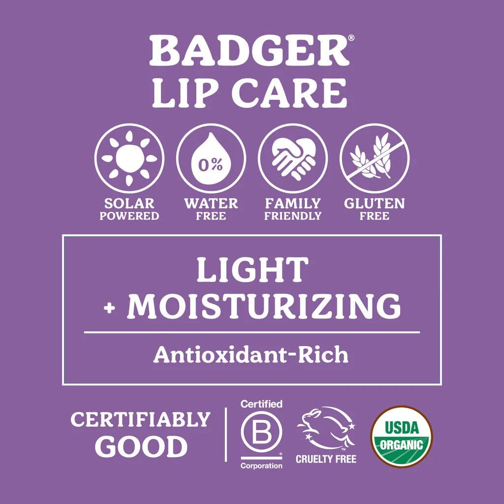 Badger Classic Organic Lip Balm Set - Green Box, Long Lasting Lip Moisturizer Gift Set, Light Silky Texture, All Natural Lip Balm Variety Pack Lip-Set Beauty & Personal Care Badger