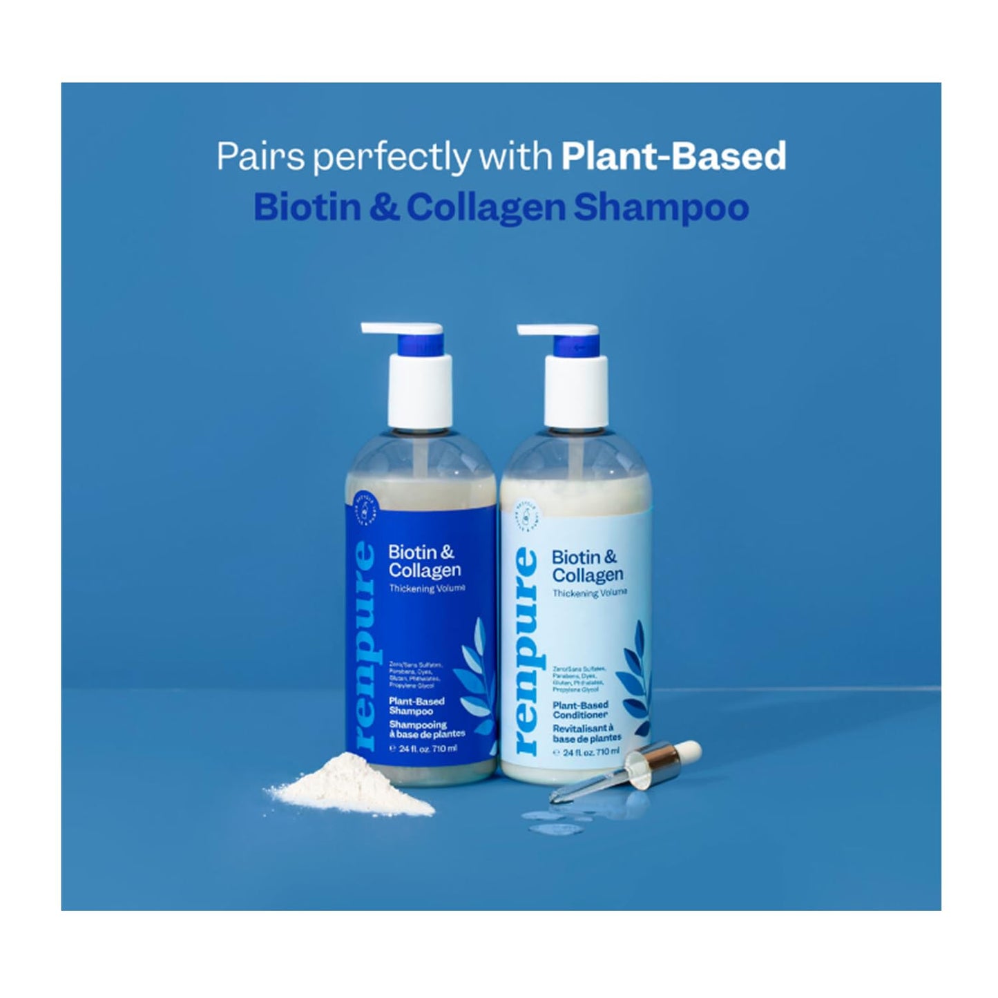 Renpure Plant Based Biotin and Collagen Thickening Volume Conditioner - Leaves Hair Looking Luscious - Gentle Formula - Dye, Cruelty and Paraben Free Beauty & Personal Care RENPURE