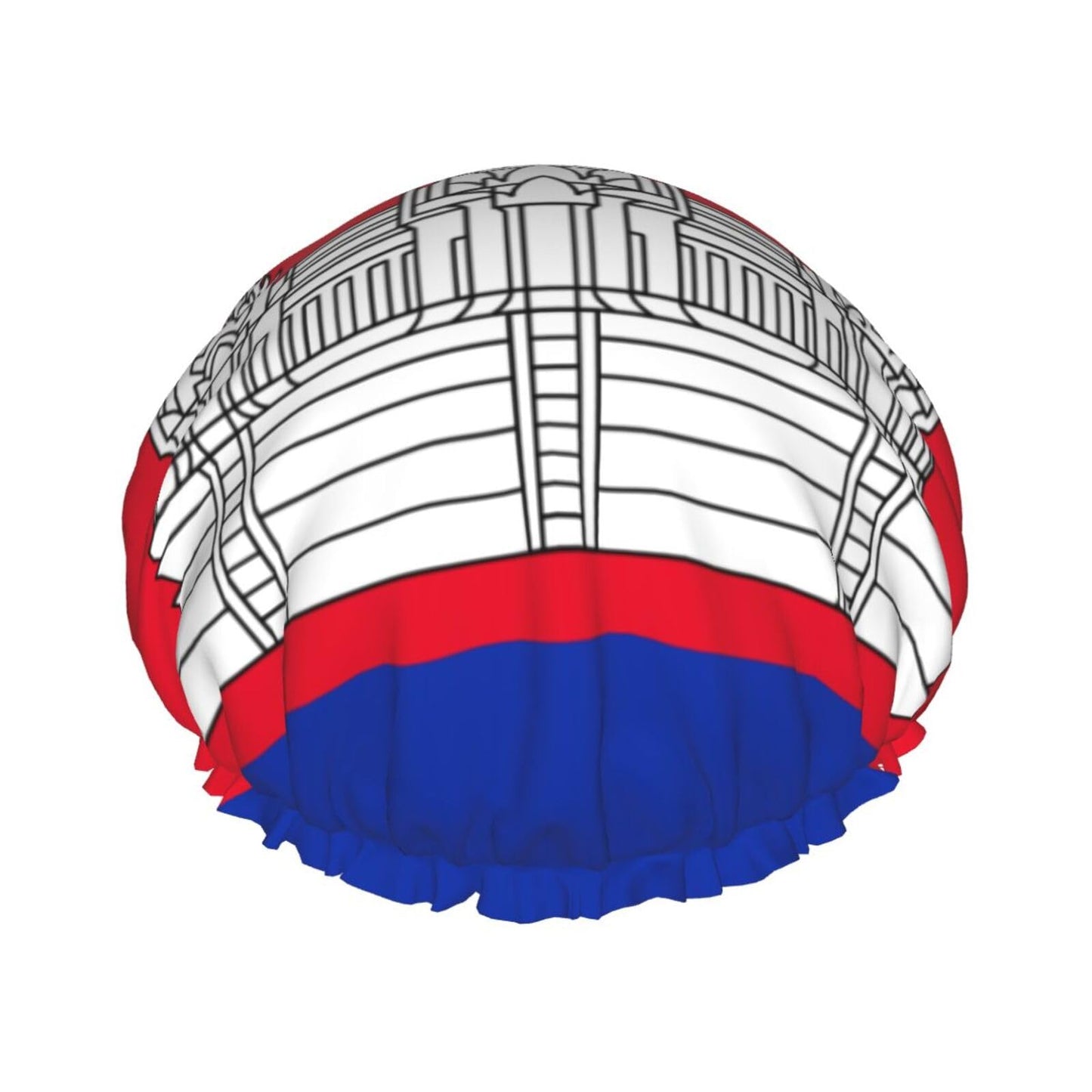 Cambodia Flag Prints Shower Cap Double Layer Lined Waterproof Bathing Shower Hat Beauty and Personal Care Hayyett
