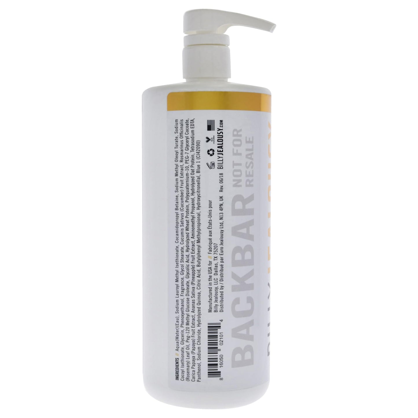 Billy Jealousy Gold Standard 4-in-1 All Over Wash - Hand, Body, Face and Hair Cleansing, Soothing and Moisturizing Wash, Papaya, Mint, Rosemary Beauty & Personal Care Billy Jealousy