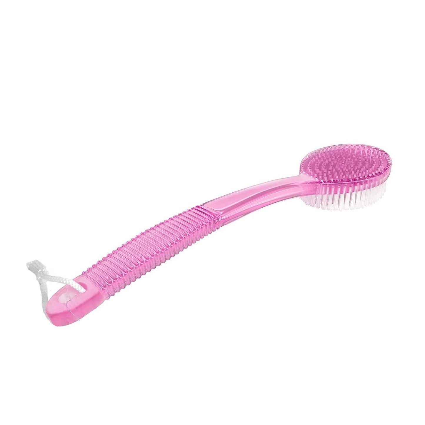 Tarrant Long-Handle Bath/Shower Body Brush and Back Scrubber with Hard Bristles for Deep Skin Cleansing and Exfoliating - Pink Beauty and Personal Care Tarrant