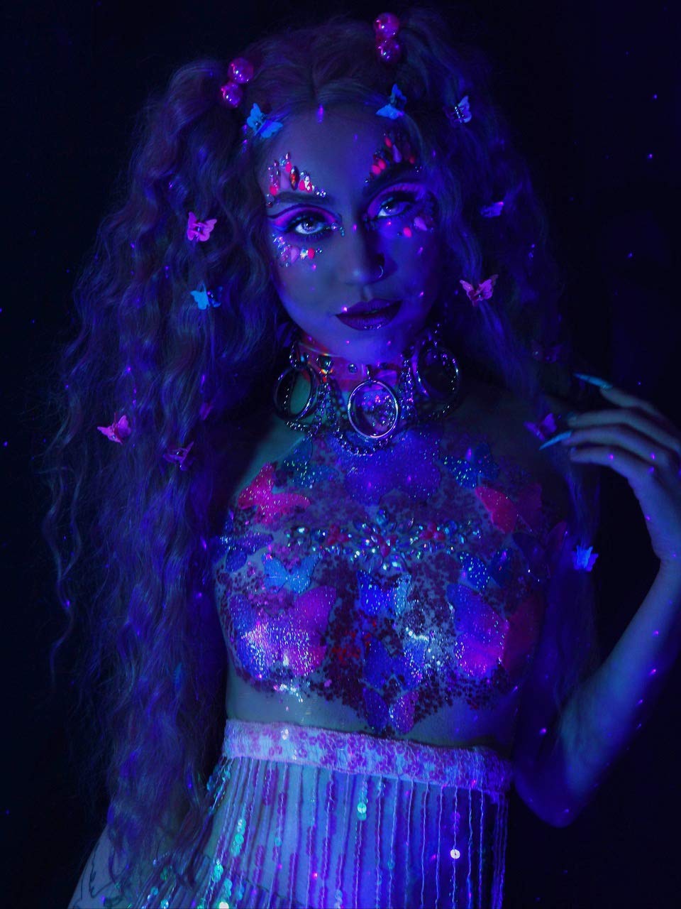 Neva Nude Face and Body Glitter Keychain - Holographic Chunky Glitter in Aloe for Festivals, Raves, and More | Cosmetic Grade | Super Sparkly (Moon Beauty & Personal Care Neva Nude