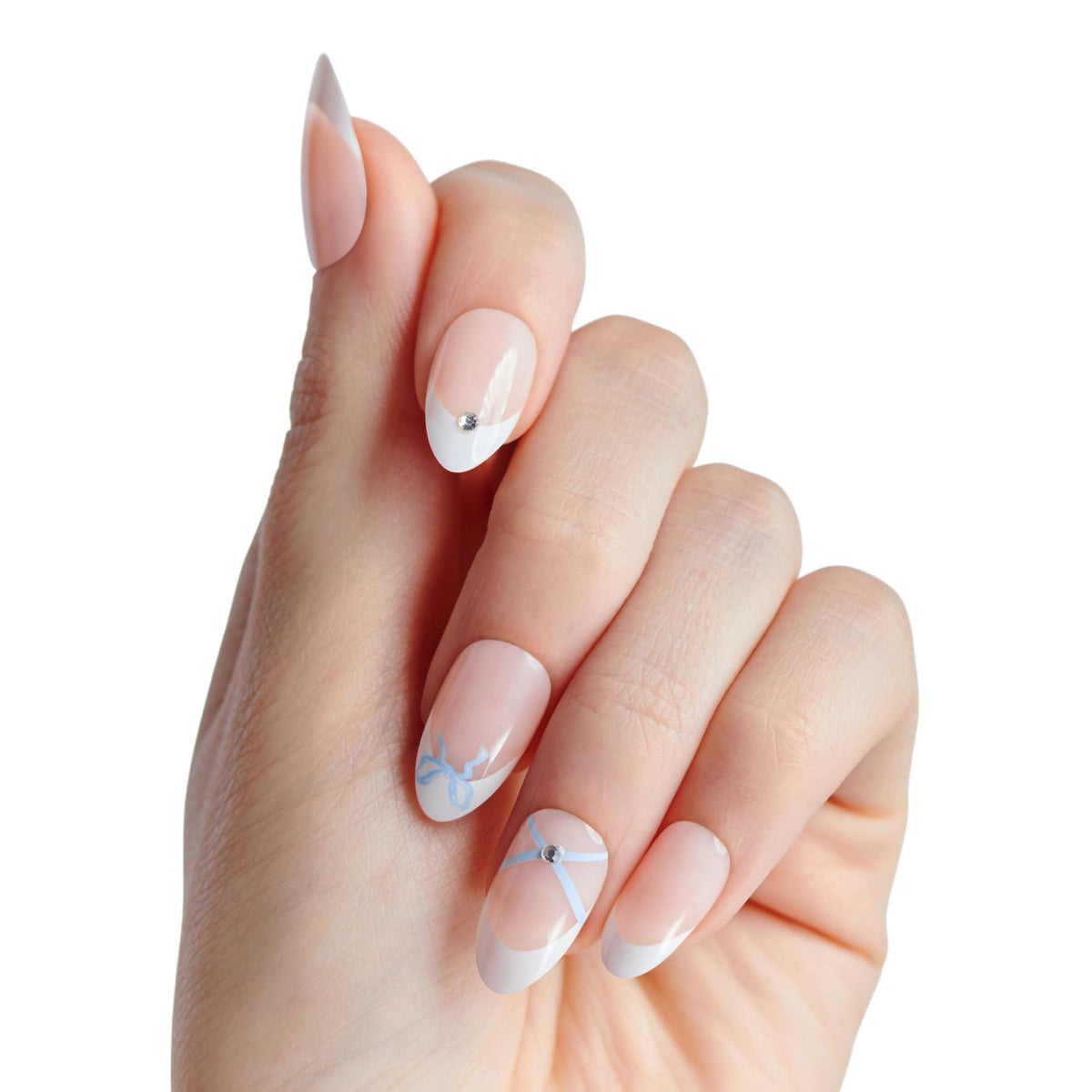 Kiss Impress Valentine’s Day Press On Nails Almond, ‘Hearty’, White, Medium Length, No Glue Needed, Up to 10-Day Superior Hold, Includes 30 Fake