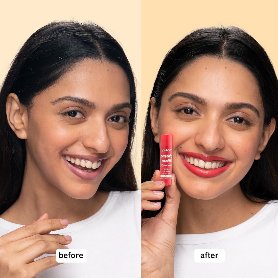 Plum Candy Melts Red Velvet Love Tinted Lip Balm - Moisturizes & Nourishes - Hydrates Dry & Chapped Lips - 100% Vegan - 4.5G (4.5 G (Pack Of 1) Red) Beauty and Personal Care Plum