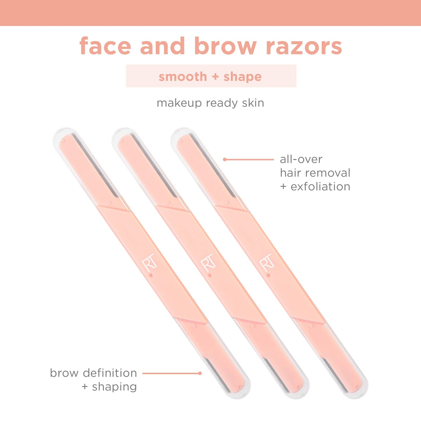 Real Techniques Face and Brow Razors, Dual Ended, Exfoliating Dermaplaning, Women's Face Razor, Multipurpose Facial Razors, Precision Trimming Beauty and Personal Care Real Techniques