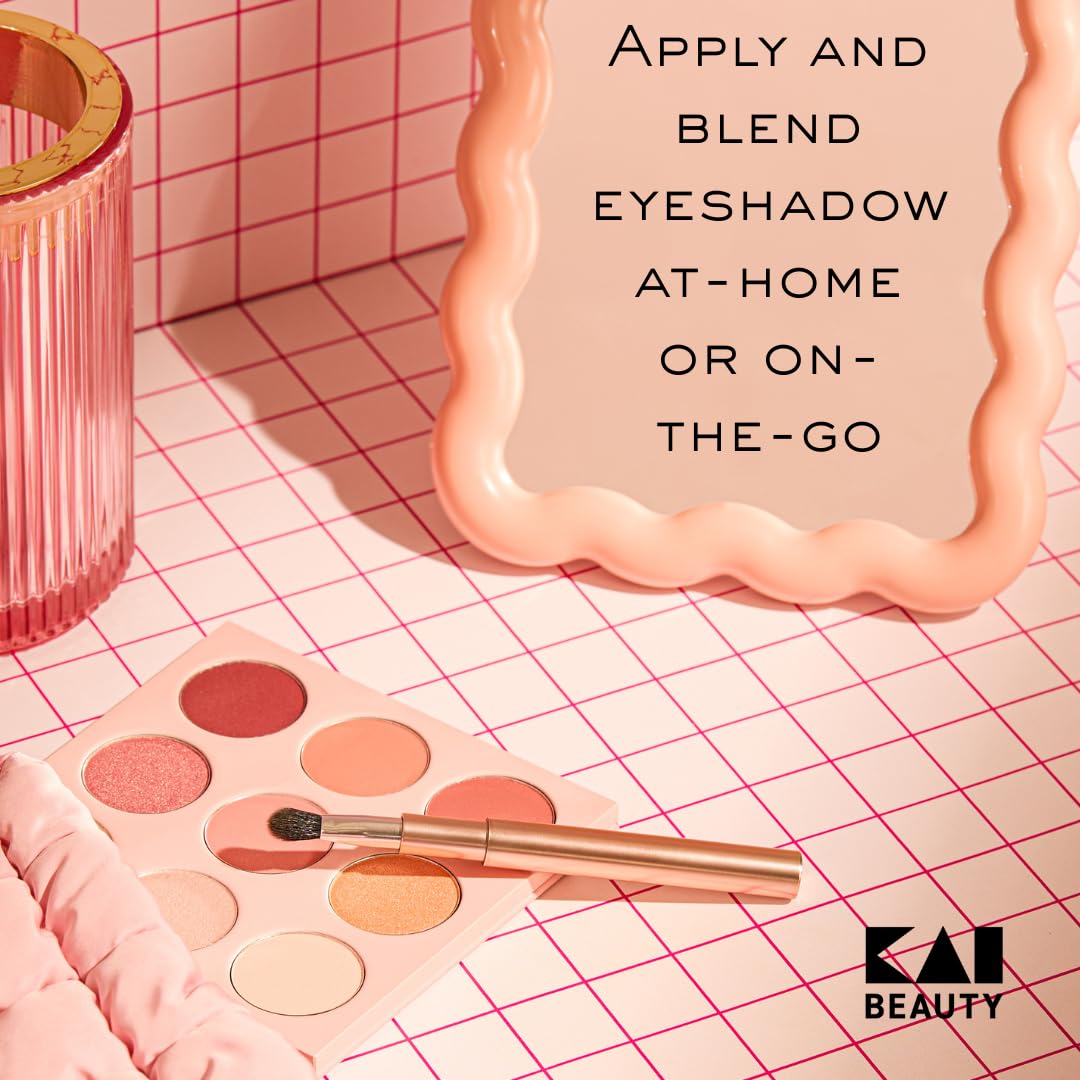 Kai Mini Maru On-the-Go Compact Eyeshadow Blending Brush, Soft Bristle Blending Brush for Effortless Shadow Diffusion, Travel Makeup Brush Beauty & Personal Care Kai Beauty