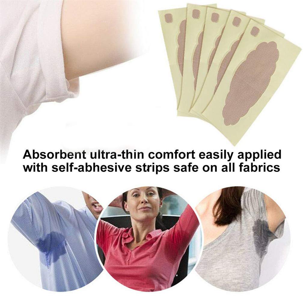 Underarm Sweat Pads, 5 Pcs Invisible Self-adhesive Cotton Armpit Antiperspirant Sticker, Disposable Anti Perspiration Absorbent Deodorant Prevention Beauty and Personal Care Xemz