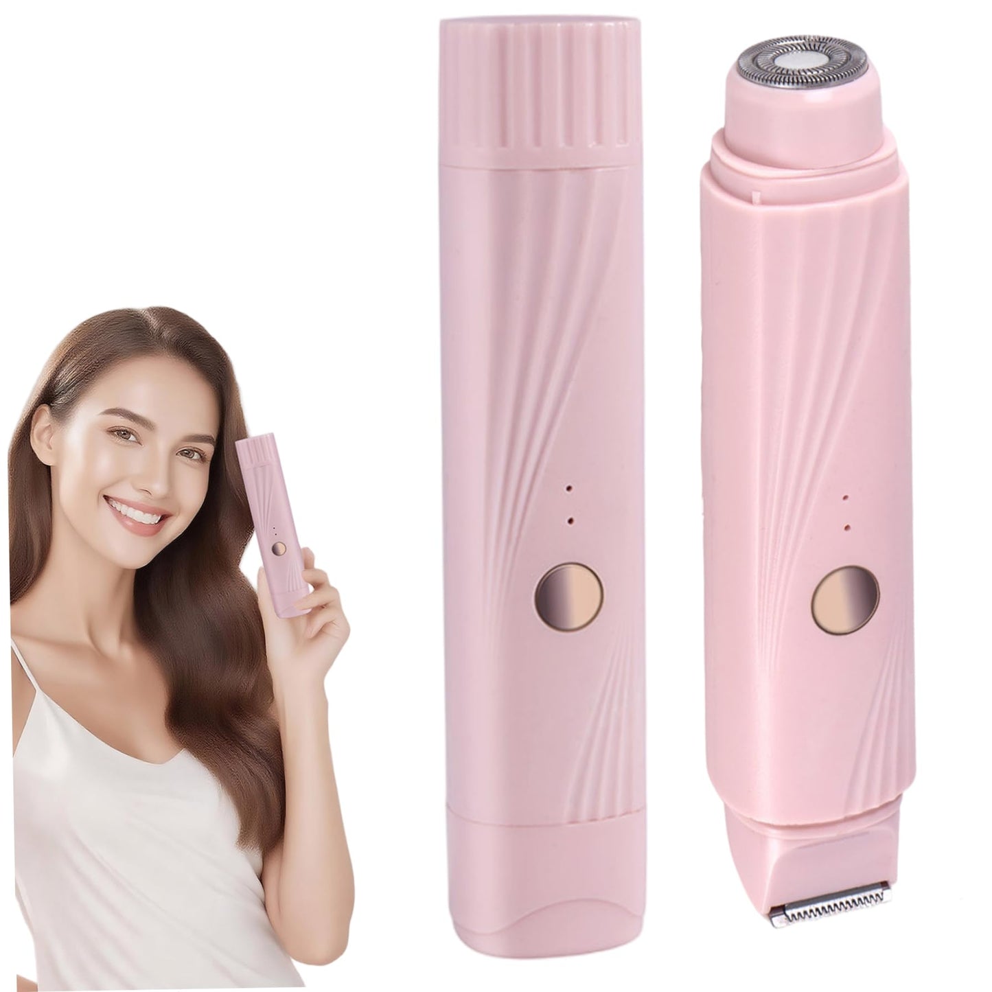 1PC Electric Bikini Trimmer for Women, 2 in 1 Ladies Electric Shaver, Washable Dual Head Shaver Women, Rechargeable Portable Bikini Trimmer for Legs Beauty and Personal Care Gcroet