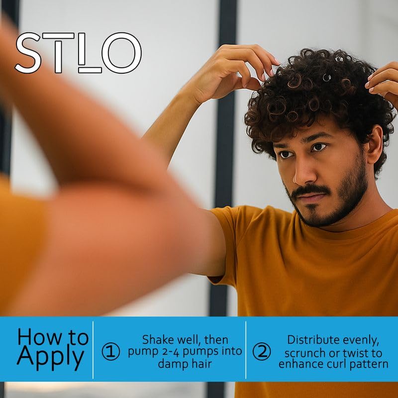 STLO Moisture Rich Curl Cream - Enhances Shine and Frizz Control - Defines Natural Curly Hair 300ml Beauty & Personal Care STLO
