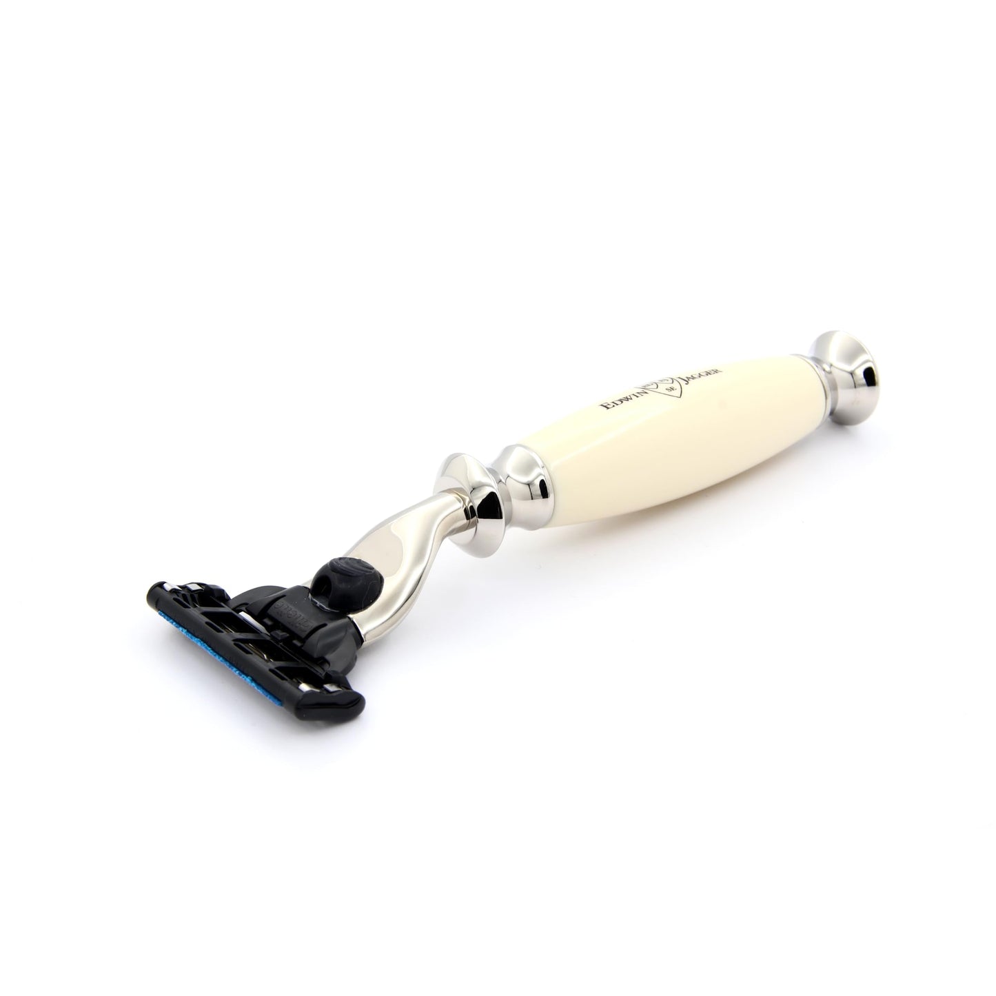 Edwin Jagger S81M587AMZ Imitation Ivory & Nickel Classic Shaving Set with Pure Badger Shaving Brush and Mach 3 Razor for Shaving Cream or Soap for Men Beauty and Personal Care Edwin Jagger