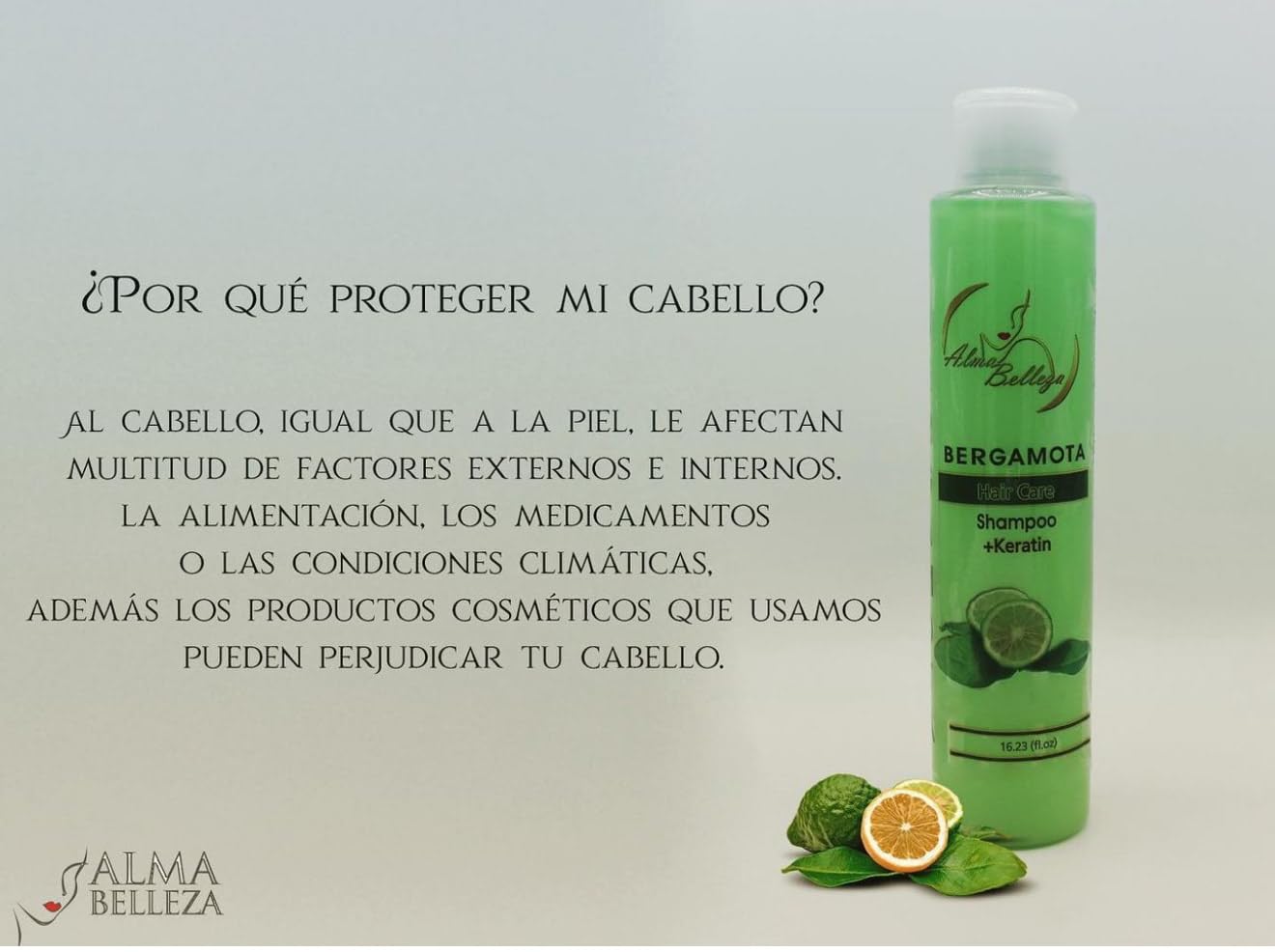 Bergamot Shampoo + Keratin & Bergamot Conditioner with Allantoin & Amino Acids - 16.23 fl oz each - Premium Hair Care by Alma Belleza (Bergamota Beauty & Personal Care Alma Belleza