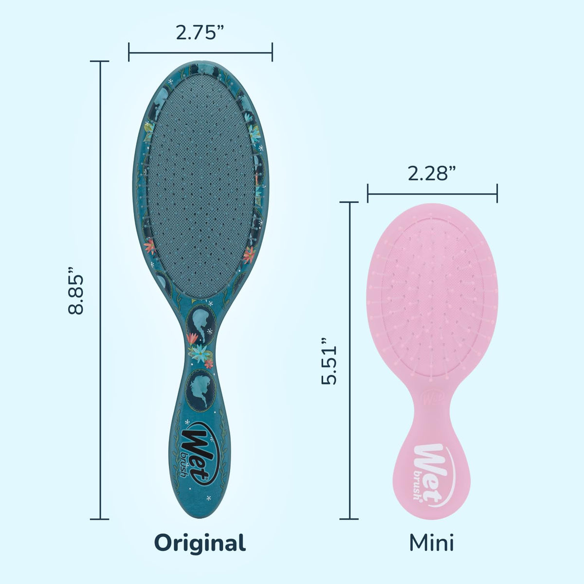 Wet Brush Original Detangler Hair Brush, Anna & Elsa (Disney Love), Ultra-Soft IntelliFlex Bristles, Detangling Bristles Glide Through Tangles (Wet