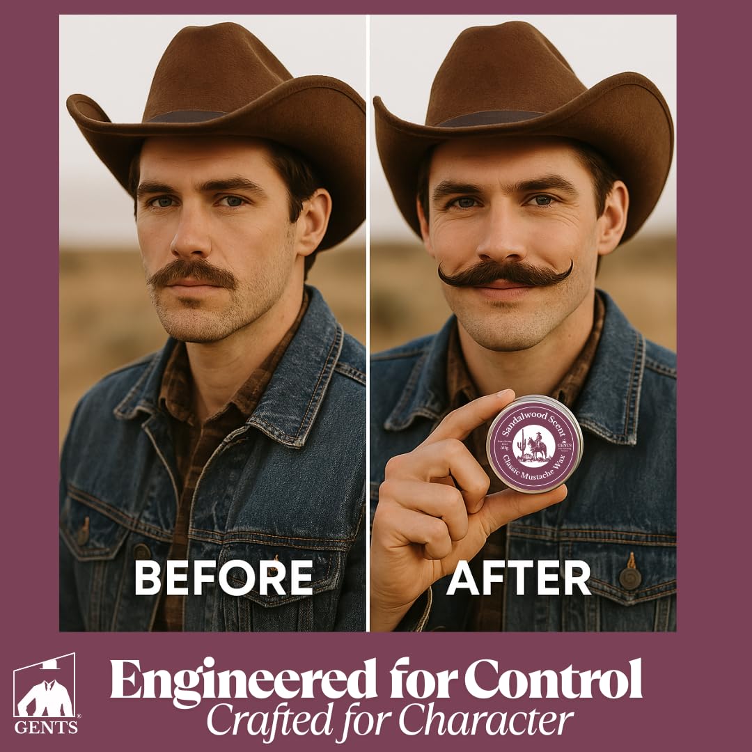 G.B.S Strong Hold Sandalwood Mustache Wax, Easy Application, Restyleable, long lasting hold with Styling Comb 50 Grams (Pak of 1, Sandalwood) Beauty and Personal Care G.B.S
