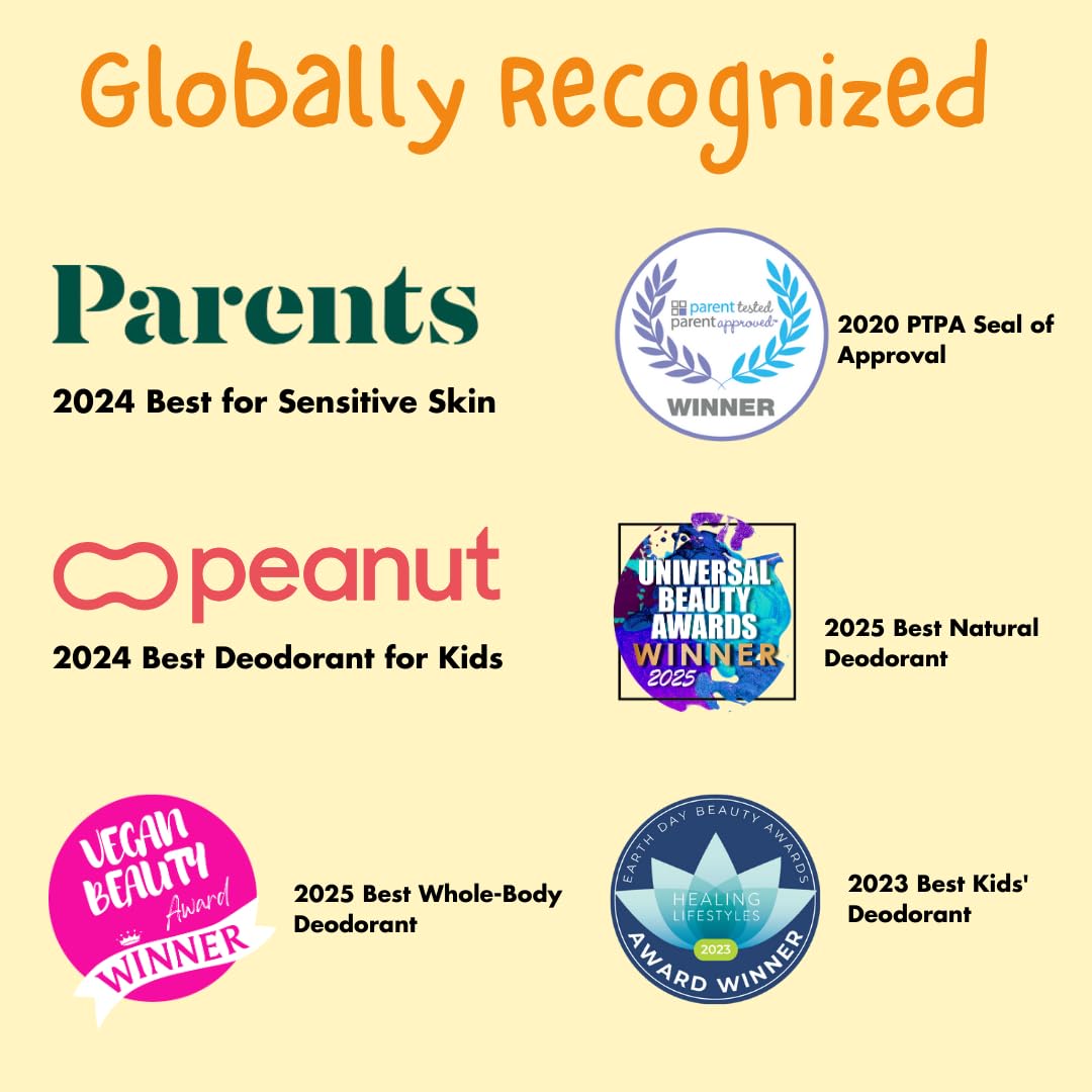 MONA BRANDS 100% Natural Kids Deodorant for Boys and Girls - Safe Deodorant for Kids - No Baking Soda, Aluminum or Synthetic Scents - Hypoallergenic Beauty and Personal Care MONA