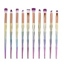 MIPPER 10pcs Diamond Handle Eye Makeup Brushes?Eyebrow Eye shadow Eyeliner Nasal shadow Cosmetics Brush Tool (mix color) Beauty & Personal Care MIPPER