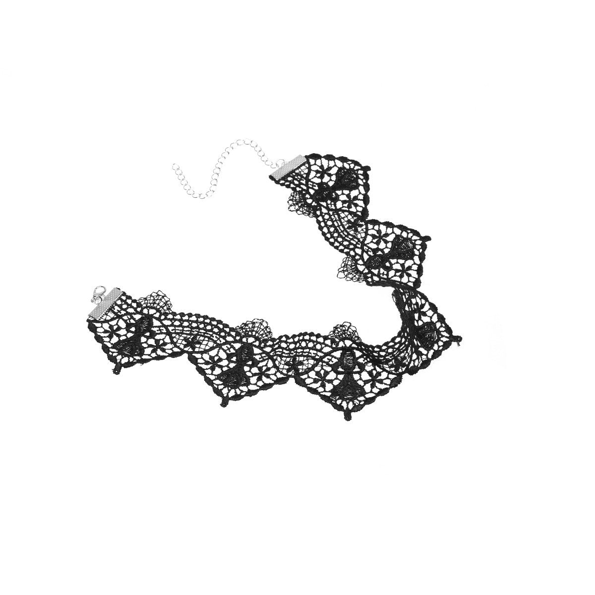 DoubleNine Lace Choker Collar Black Retro Gothic Hollow Tattoo Necklace Handmade Victorian Wedding Accessories for Women Girls Beauty & Personal Care Doubnine