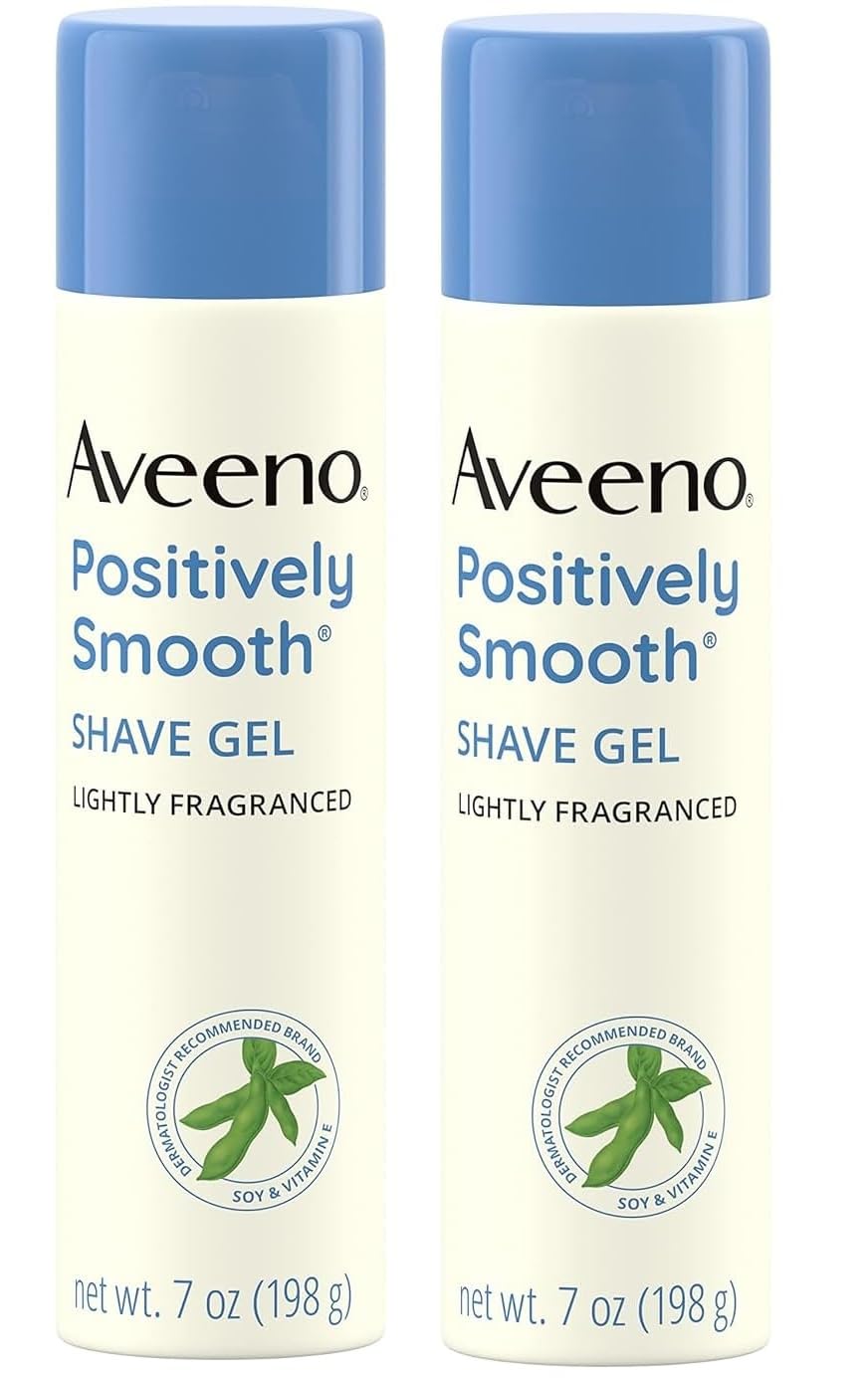 Aveeno Positively Smooth Shaving Gel with Aloe, Shave Cream for Men and Women, Lightly Scented, 7 oz (2 Pack) Beauty and Personal Care Aveeno