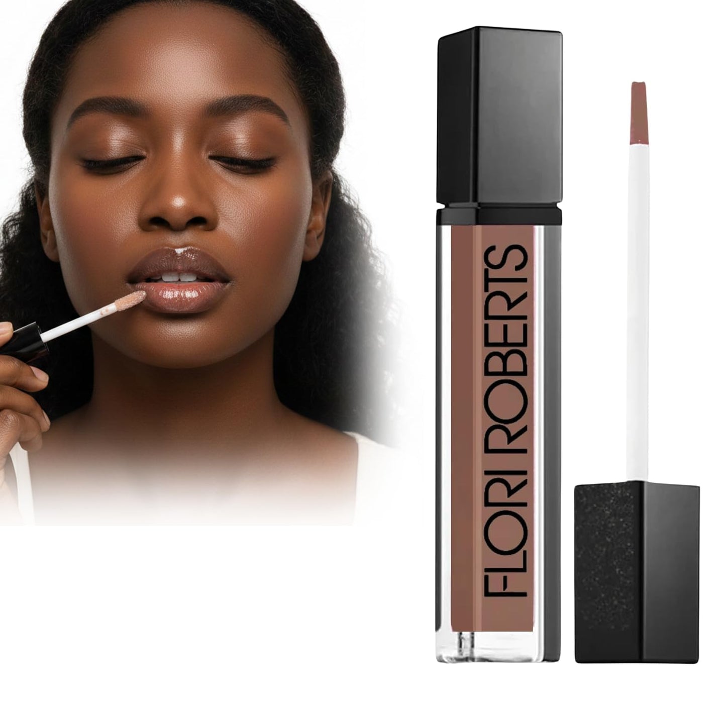 Flori Roberts Mineral Base Lip Shine, Vibrant Lip Gloss Makeup for Women of Color or Deeper Skin Tones, Non-Sticky, Long Wear High Shine Finish Beauty & Personal Care Flori Roberts