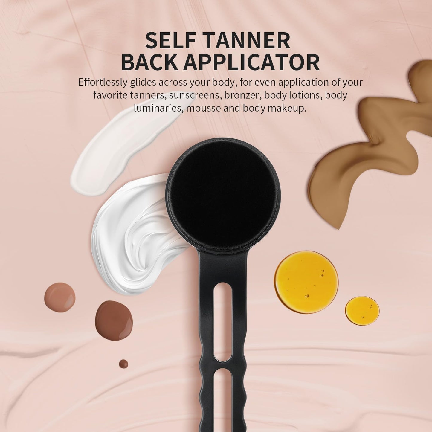 docolor Self Tanner Back Applicator, Plastic Long Handle Back Tanning Applicator Large Body Makeup Brush Vegan & Cruelty Free Self Tanner Brush Beauty and Personal Care docolor