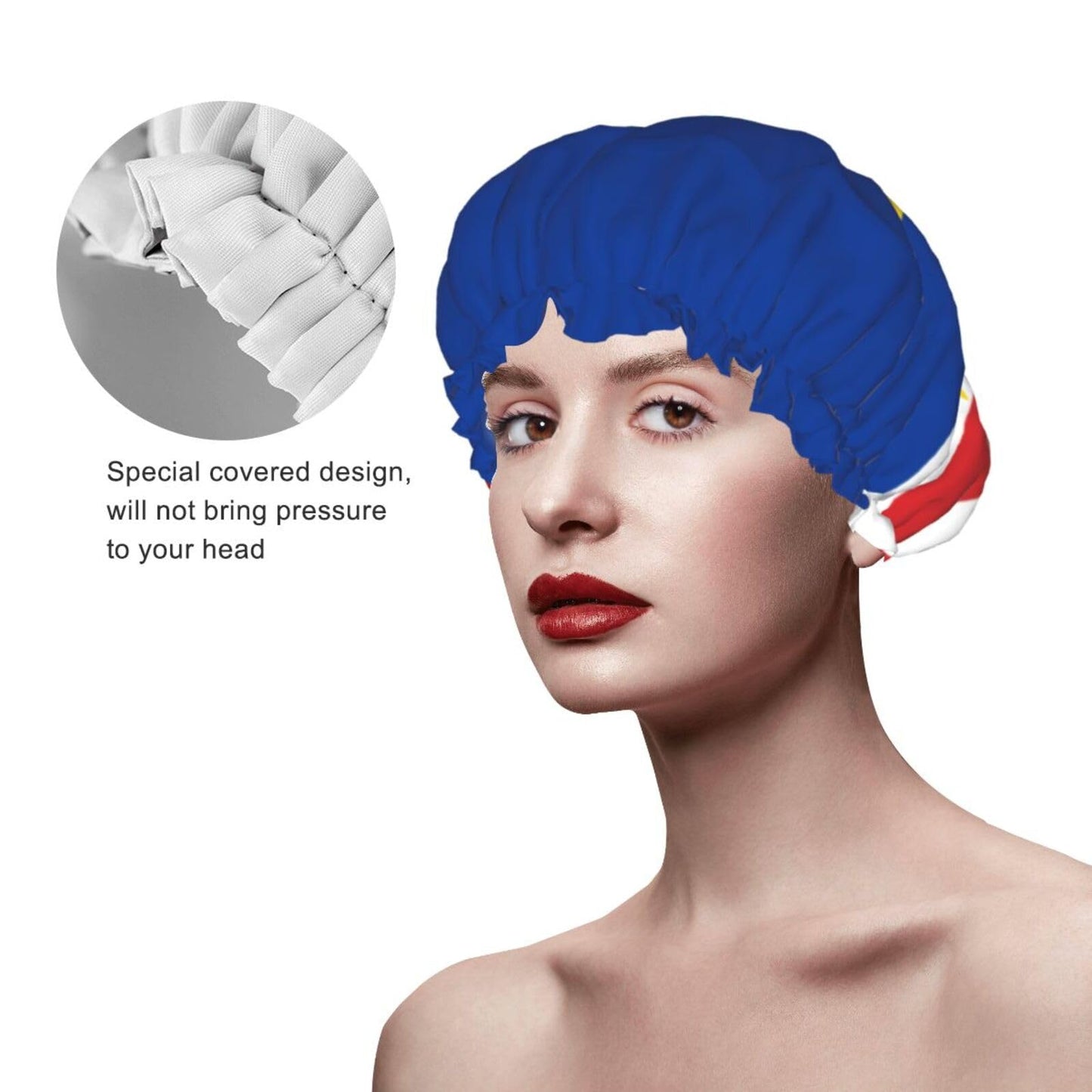 Verde Flag Prints Shower Cap Double Layer Lined Waterproof Bathing Shower Hat Beauty and Personal Care Hayyett