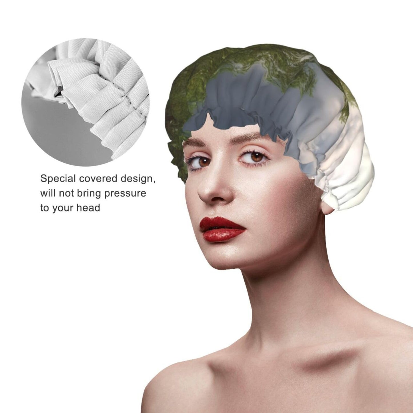 Tree with Branch Scenery Shower Cap for Women Men Large Reusable Shower Bonnet Double-Layer Waterproof Bath Caps Elastic Band Hair Hat for All Beauty and Personal Care BWLHJKE