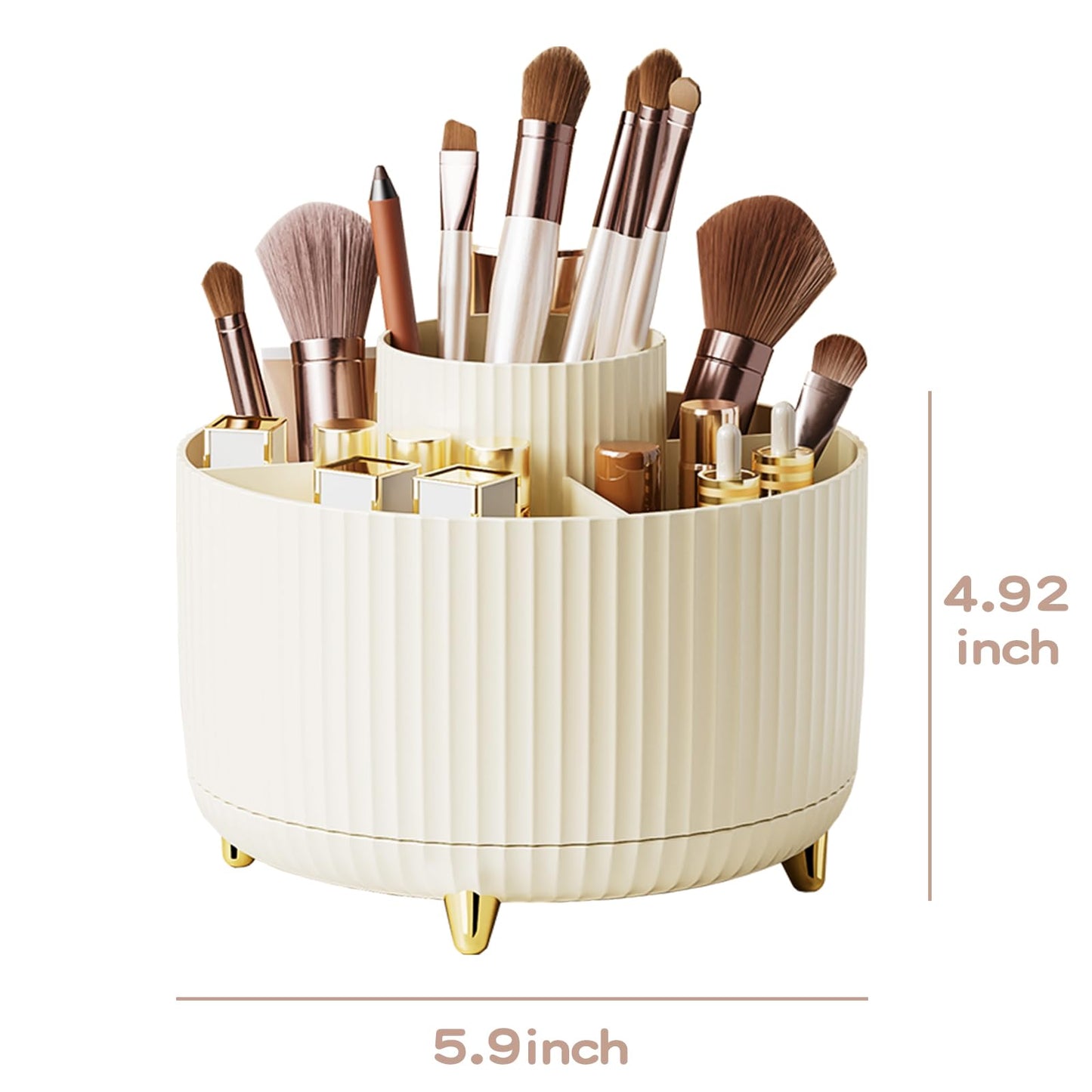 fanado 360° Rotate Makeup Brush Holder Organizer, Makeup Organizers Countertop, Makeup organization and Skincare Storage for Vanity, Desktop, Bathroom Beauty and Personal Care fanado