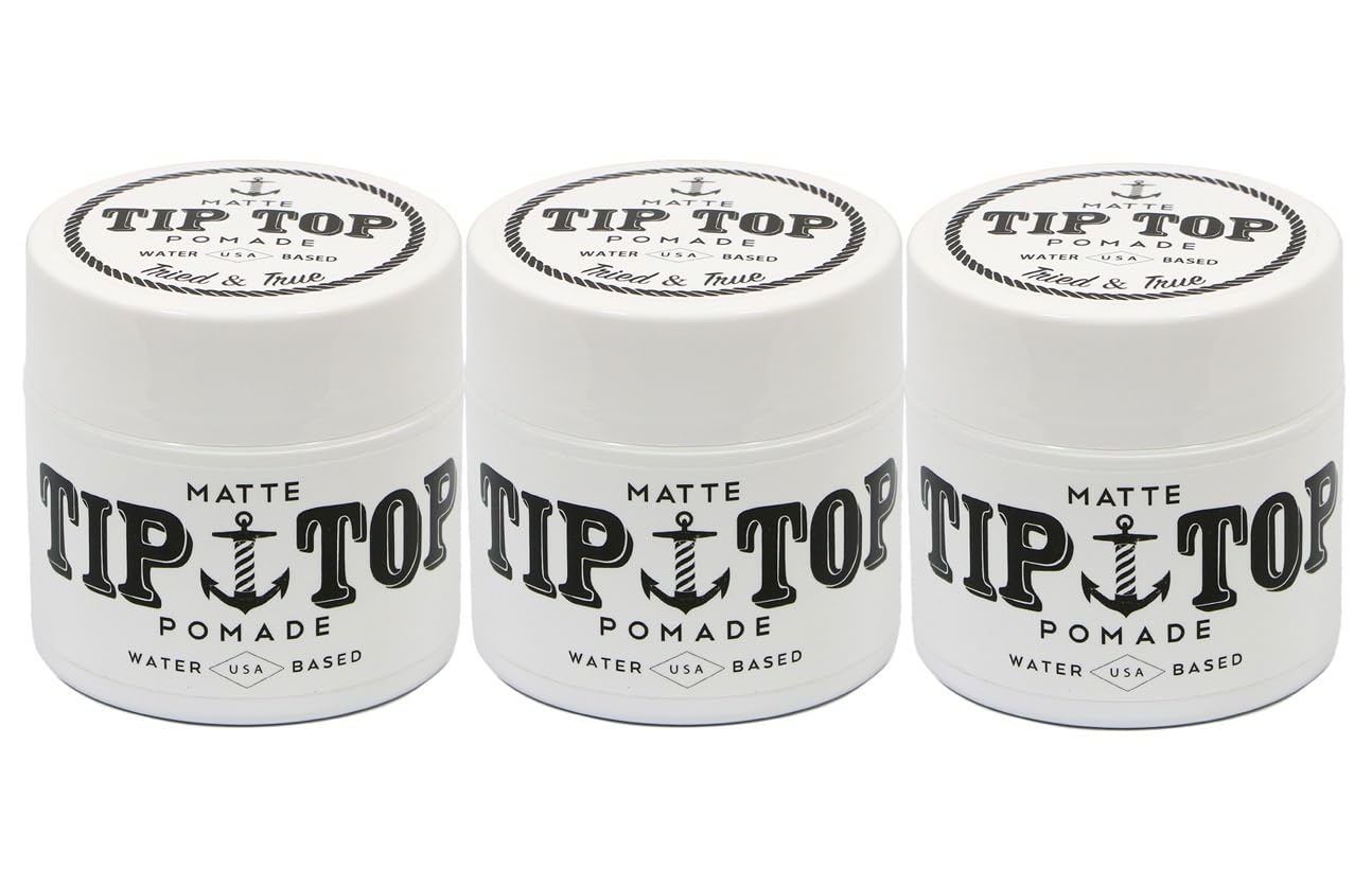 TipTop Matte Water Based Medium Hold Pomade 4.25oz Pack of 3 Beauty & Personal Care TipTop