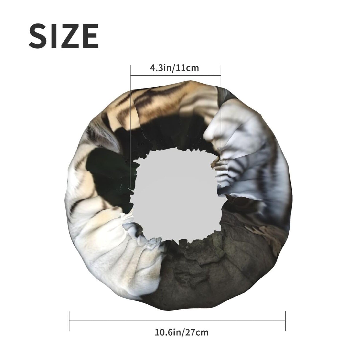 Tiger Lie On Rock Shower Cap for Women Men Large Reusable Shower Bonnet Double-Layer Waterproof Bath Caps Elastic Band Hair Hat for All Hairstyles Beauty and Personal Care BWLHJKE