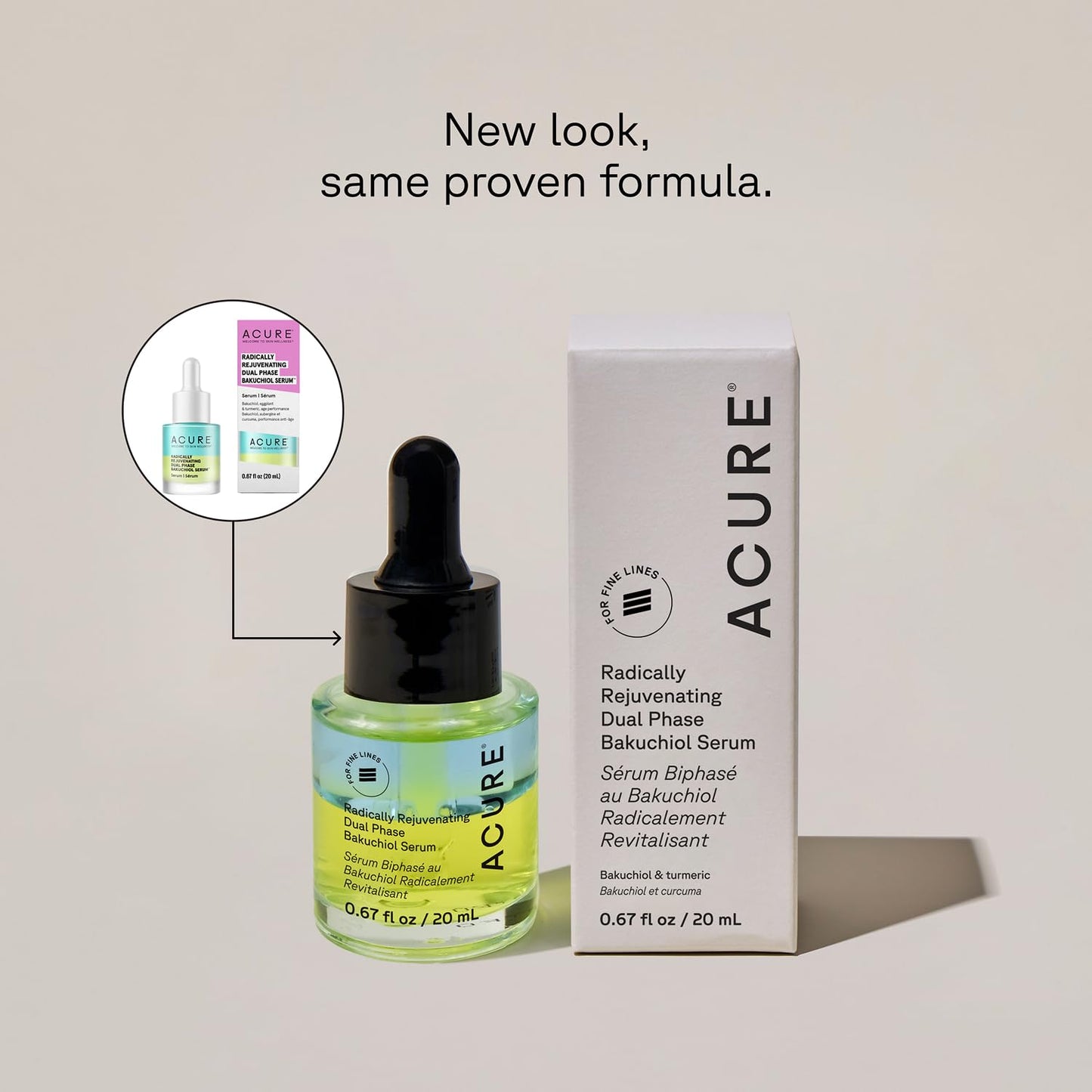 Acure Radically Rejuvenating Dual Phase Bakuchiol Serum - Bakuchiol Oil Serum for Face, Anti Aging Retinol Alternative for Wrinkles & Fine Lines, Cold Beauty & Personal Care Acure