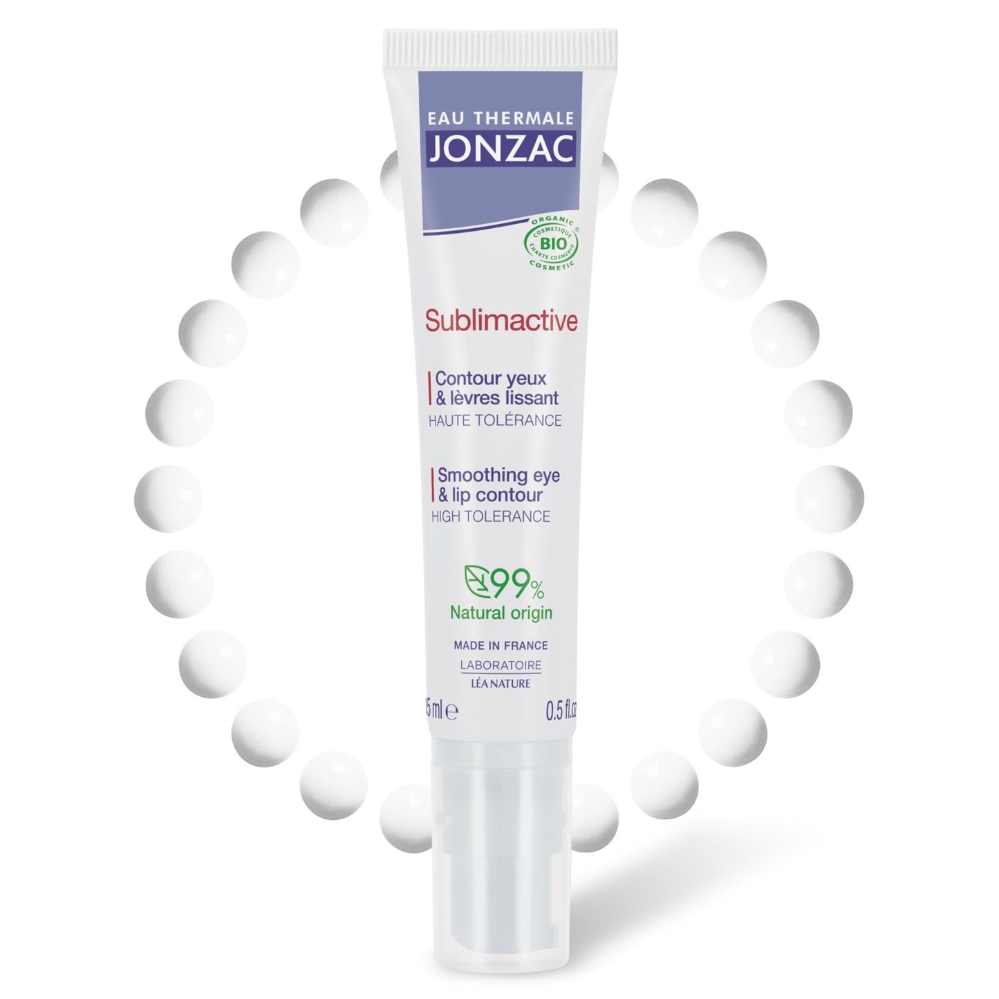 JONZAC Eau Thermale Sublimactive Organic Anti-Aging Eye & Lip Contour Cream - Reduces Fine Lines and Puffy Eyes - Dark Circles Reduced - Natural Skin Beauty & Personal Care JONZAC