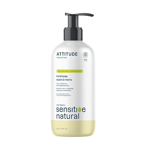 ATTITUDE Moisturizing Hand Soap for Sensitive Skin Enriched with Oat and Argan Oil, EWG Verified, Plant and Mineral-Based Ingredients, Vegan Beauty & Personal Care ATTITUDE