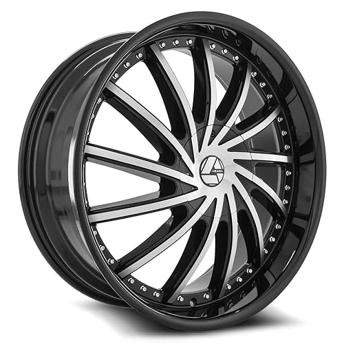 Azara AZA-517 24x9 6x135 6x139.7 +25 Cb 87.1 Gloss Black & Machined Beauty & Personal Care Azara