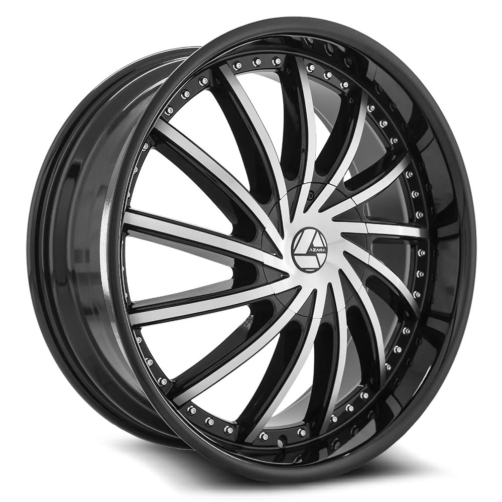 Azara AZA-517 24x9 6x135 6x139.7 +25 Cb 87.1 Gloss Black & Machined Beauty & Personal Care Azara