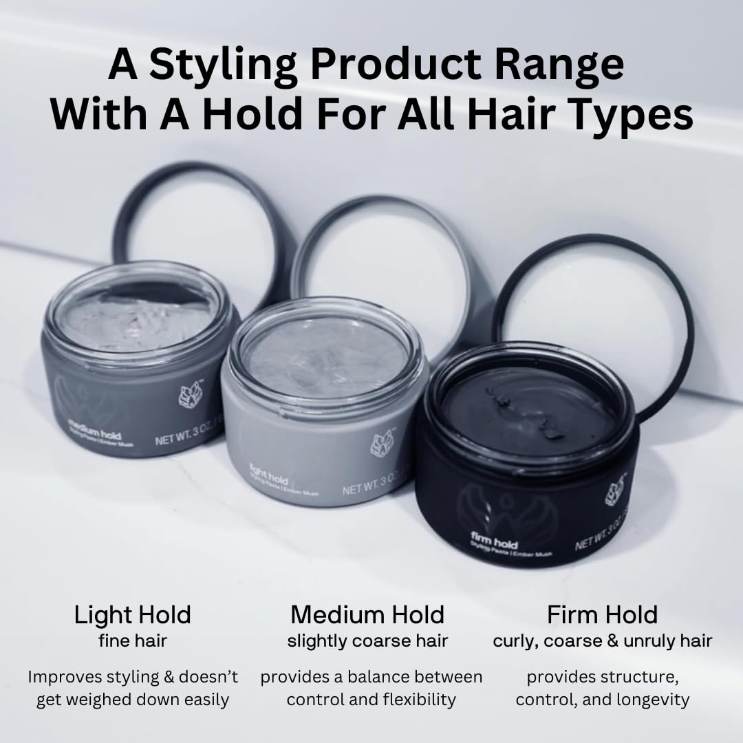 Black Wolf Hair Styling Paste for Men, Light Hold - Water Based Hair Styling Product for All Hair Styles & Types - Barber Grade Non-Greasy & Long Beauty & Personal Care Black Wolf