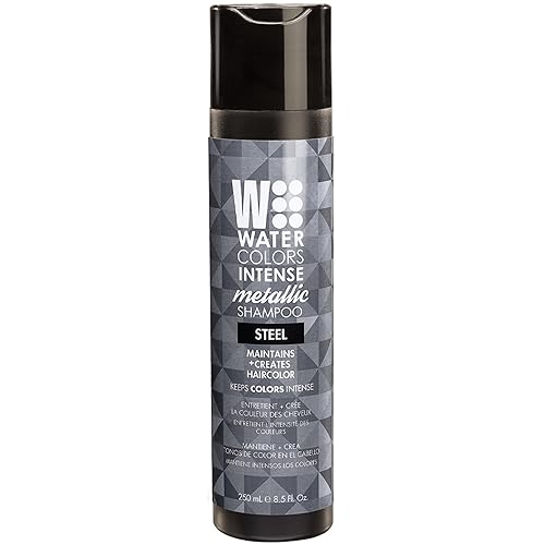 Watercolors INTENSE METALLIC Semi Permanet Color Depositing Shampoo-Sulfate & Paraben Free to Maintain & Enhance Hair Color 8 fl oz - STEEL Beauty & Personal Care Watercolors