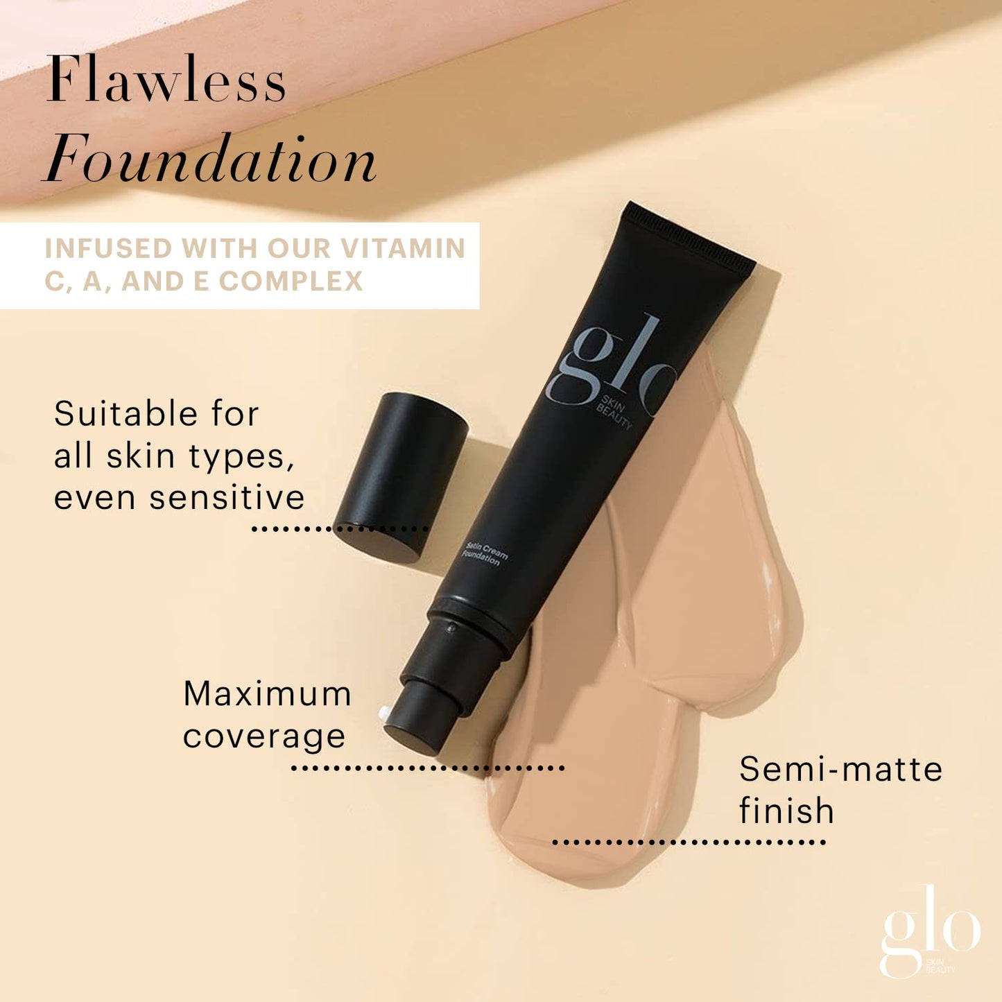 Glo Skin Beauty Satin Cream Foundation Makeup for Face, Honey Light - Full Coverage, Semi Matte Finish, Conceal Blemishes & Even Skin Tone Beauty & Personal Care Glo Skin Beauty