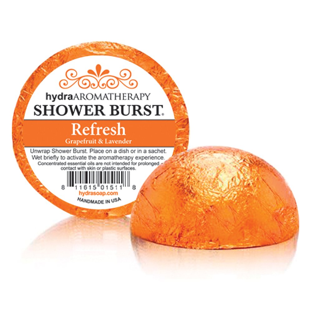hydraAROMATHERAPY Shower Burst Tablet Essential Oil Steamer Made in USA, 2 Ounces, Refresh (Grapefruit & Lavender) Beauty and Personal Care hydraAromatherapy
