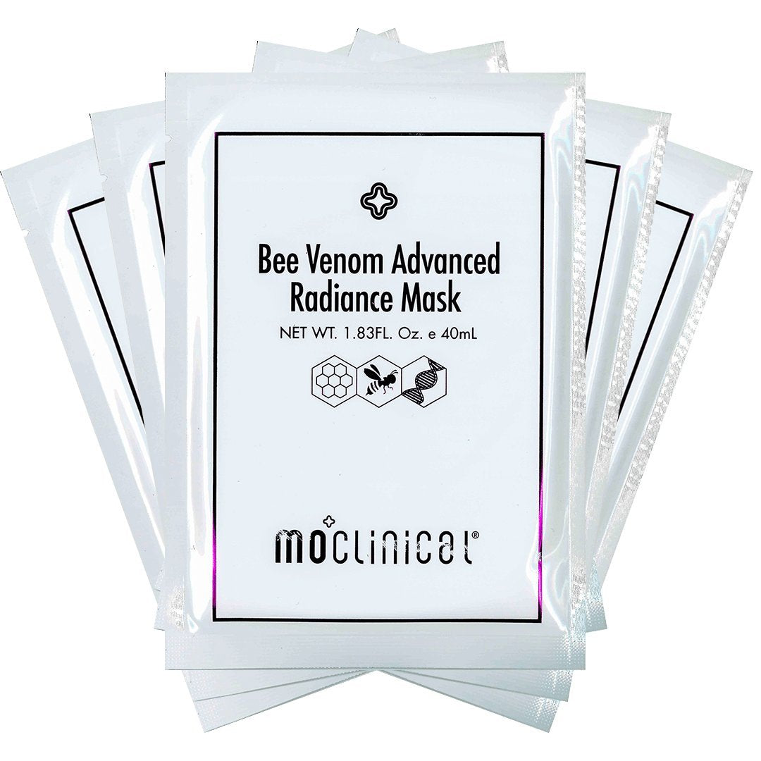 MO Clinical Bee Venom Advanced Radiance Mask for All Skin Types, Set of 5 Packages, 1.83 Fl Oz/40 ml per Package (White) Beauty & Personal Care MO Clinical