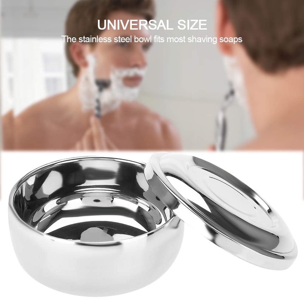 AYNEFY Shaving Soap Bowl for Men - Stainless Steel Portable Beard Shaving Mug with Mirror, Travel & Home Use, Compatible with Shaving Soaps Beauty and Personal Care AYNEFY